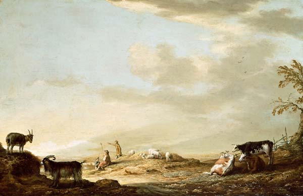 Landscape with Cattle and Figures - Click Image to Close