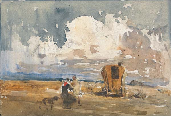 Landscape with Gypsies and Wagon - Click Image to Close