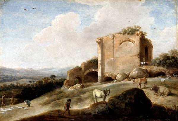Landscape with a Roman Ruin - Click Image to Close