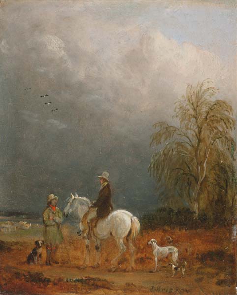 A Traveller and a Shepherd in a Landscape - Click Image to Close