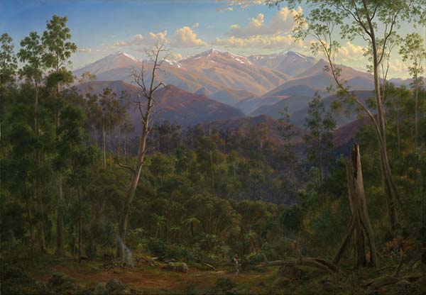Mount Kosciusko, seen from the Victorian border (Mount Hope Rang - Click Image to Close