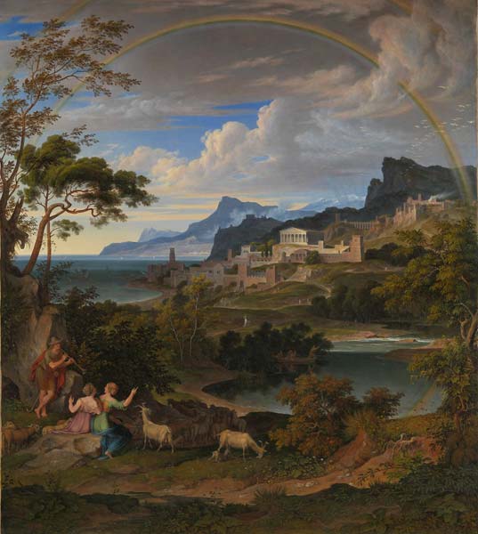 Heroic landscape with rainbow - Click Image to Close