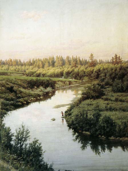 Landscape with River 1900 - Click Image to Close