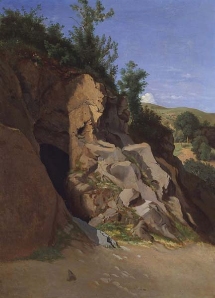 Landscape with a cave - Click Image to Close