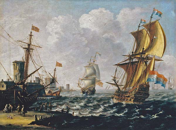 Dutch Levanters in a Rough Sea - Click Image to Close
