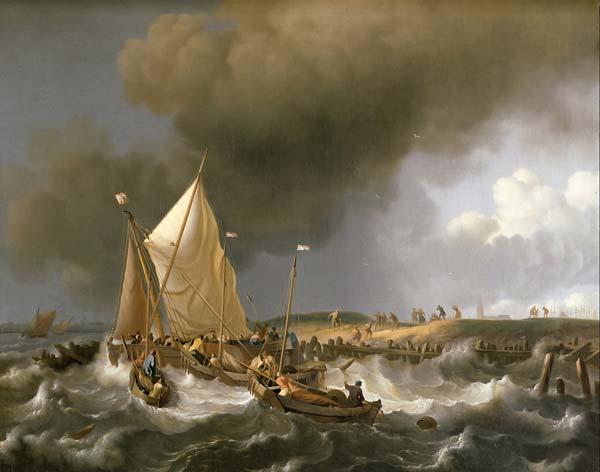 Boats in a Storm - Click Image to Close
