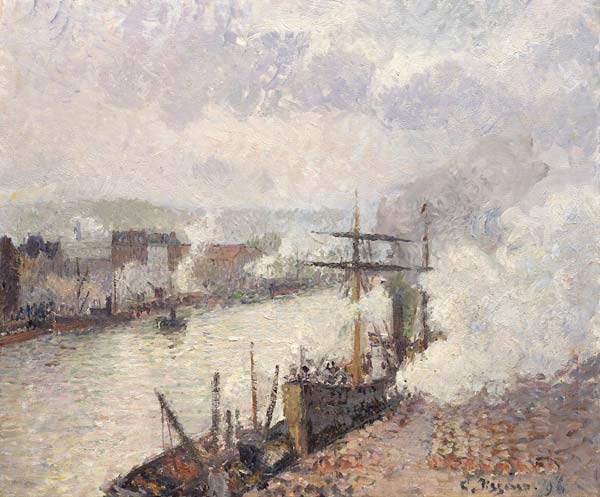 Steamboats in the port of Rouen - Click Image to Close