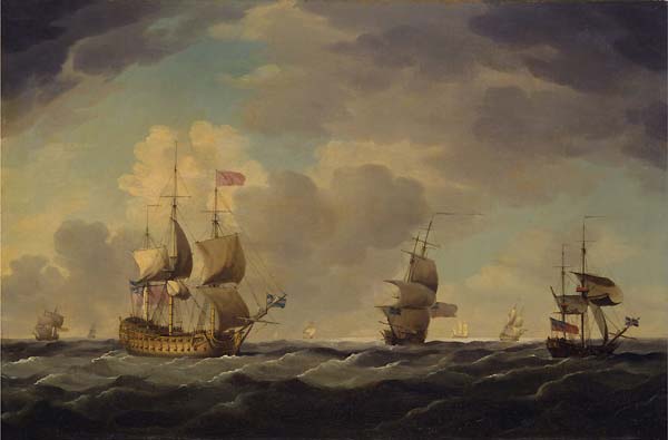 Charles Brooking An English Flagship Under Easy Sail in a Mode - Click Image to Close