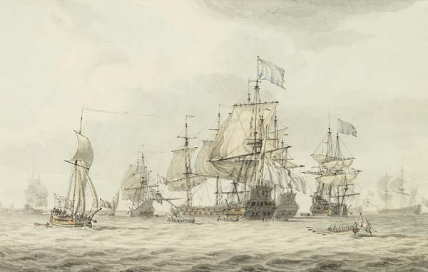 A Squadron of the Fleet making ready to sail - Click Image to Close