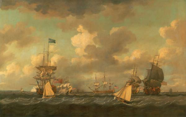 English Ships Coming to Anchor in a Fresh Breeze - Click Image to Close
