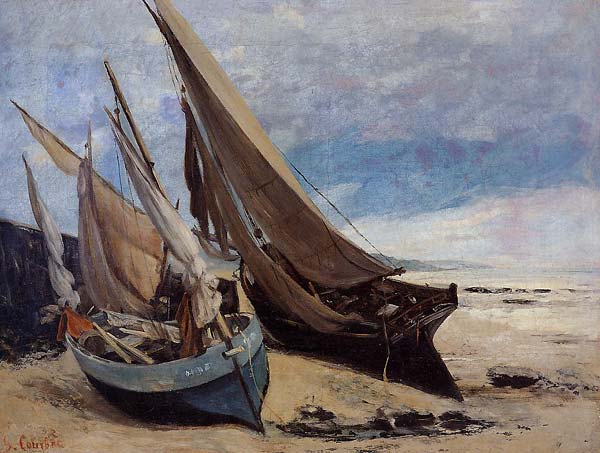 Fishing boats on the deauville beach - Click Image to Close