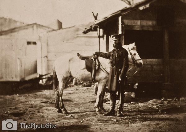 Colonel Goodlake with horse, Crimean War - Click Image to Close