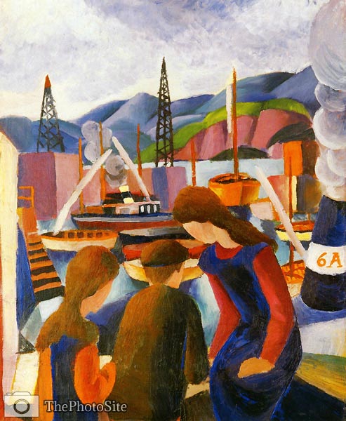 Children at the Harbour August Macke - Click Image to Close