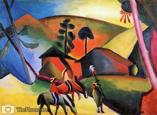 Indian on horses August Macke - Click Image to Close