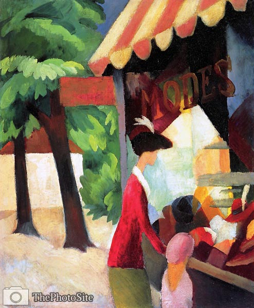 In Front of the Hat Shop August Macke - Click Image to Close