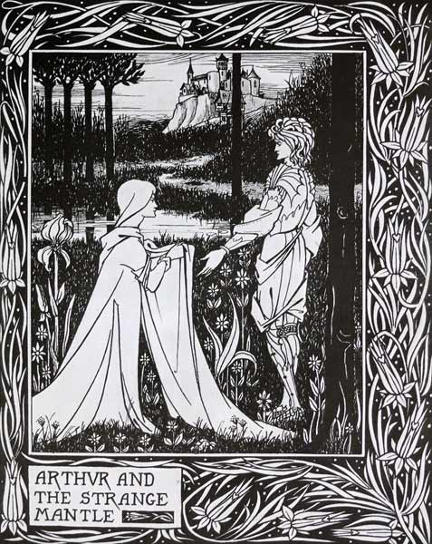 Arthur and the strange mantle, Aubrey Beardsley - Click Image to Close