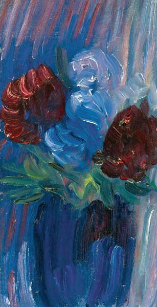 Gro?es Stillleben (Zwei rote Blumen in blauer Vase) - Click Image to Close