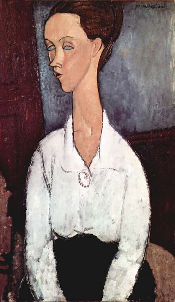 portrait of lunia czechowska in white blouse 1917 - Click Image to Close