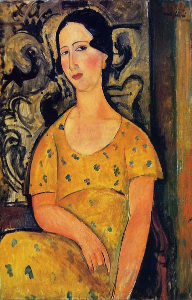 young woman in a yellow dress madame modot 1918 - Click Image to Close