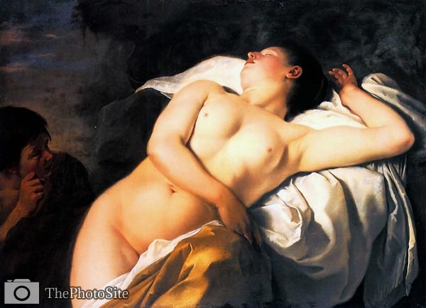 Sleeping nymph and shepherd Johannes Bronkhorst - Click Image to Close
