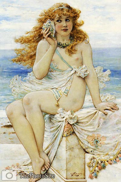 Nymph with Conch Shell William Stephen Coleman - Click Image to Close