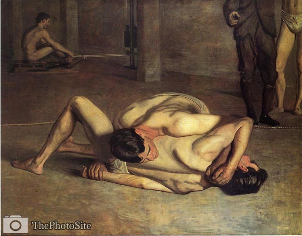 The Wrestlers Thomas Eakins - Click Image to Close