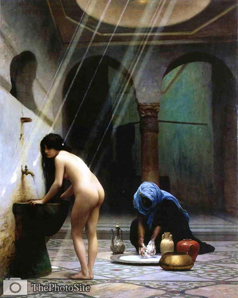 A Moorish Bath aka Turkish Woman Bathing Jean-Leon Gerome - Click Image to Close