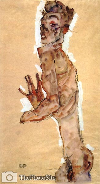 Nude, selfportrait Egon Schiele - Click Image to Close