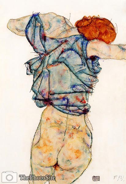 Woman Undressing Egon Schiele - Click Image to Close