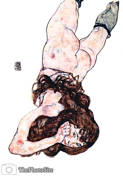 Lying female Egon Schiele - Click Image to Close