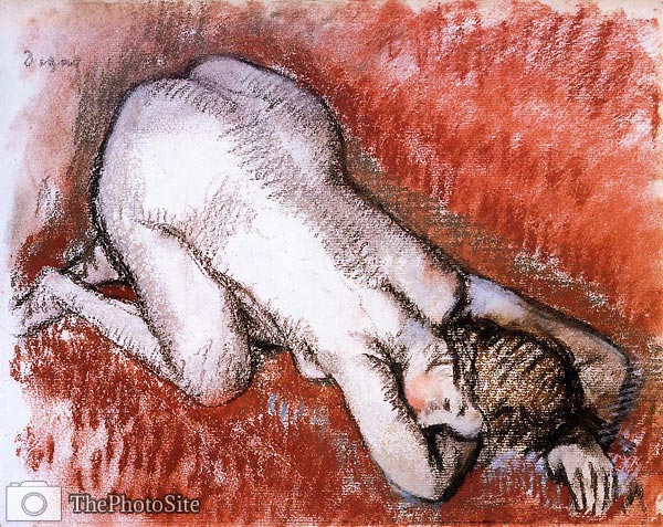 Kneeling Nude Edgar Degas - Click Image to Close