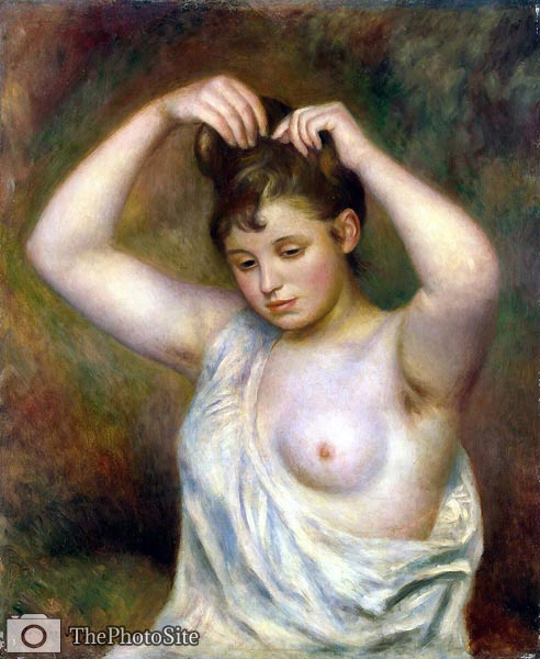 Woman Combing her Hair Pierre-Auguste Renoir - Click Image to Close