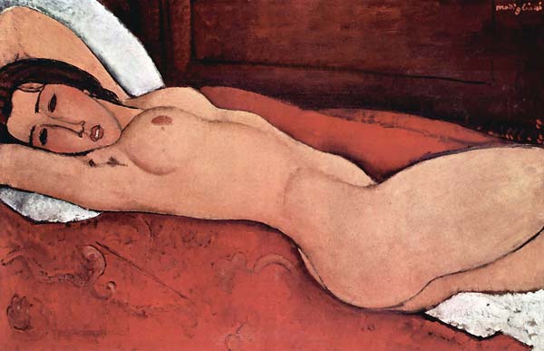 reclining nude with folded arms behind her head 1917 - Click Image to Close