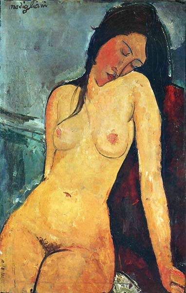 seated female nude 1916 - Click Image to Close