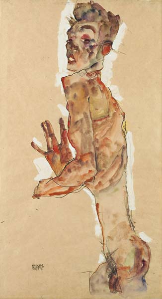 Self Portrait with Splayed Fingers - Click Image to Close