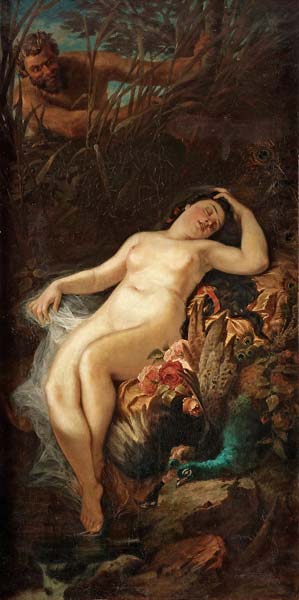 Nymph resting in a forest - Click Image to Close