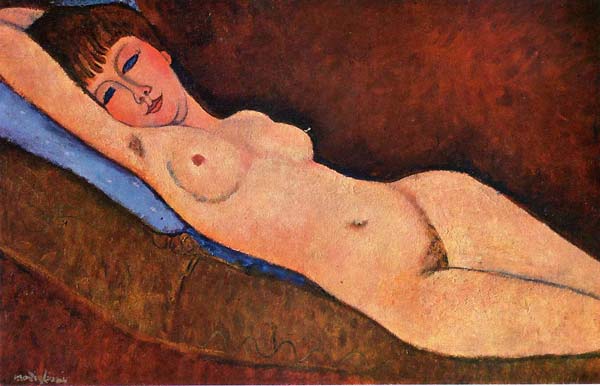 Reclining Nude on a Blue Cushion - Click Image to Close