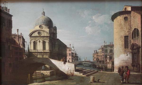 Venetian capriccio view of santa maria dei miracoli by Bernadro - Click Image to Close
