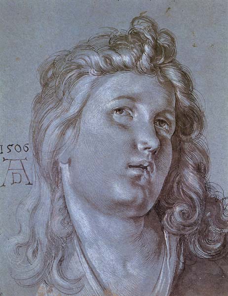 Head of an angel 1506, Albrecht Durer - Click Image to Close