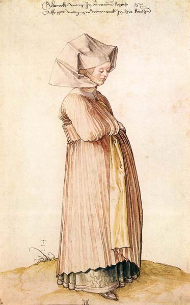Nuremberg woman dressed for church 1500, Albrecht Durer - Click Image to Close