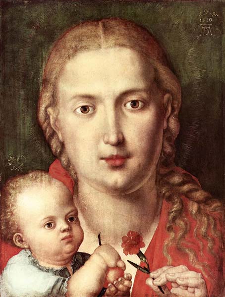 The madonna of the carnation 1516, Albrecht Durer - Click Image to Close