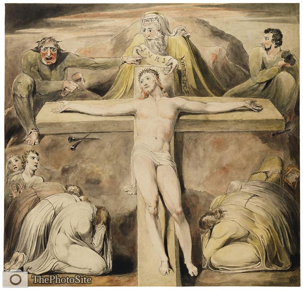Christ nailed to the cross the third hour by William Blake - Click Image to Close