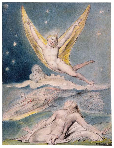 Night startled by the lark 1820 by William Blake - Click Image to Close