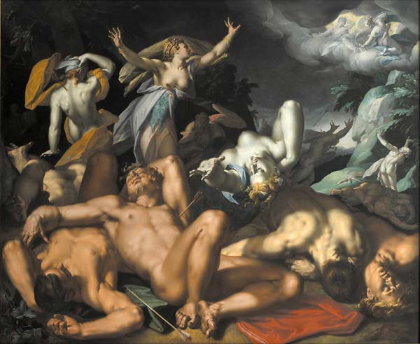 Apollo and Diana Punishing Niobe by Killing her Children - Click Image to Close