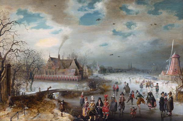 Skating on the Frozen Amstel River - Click Image to Close