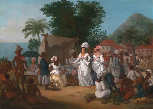 A Linen Market with a Linen stall and Vegetable Seller in the We - Click Image to Close