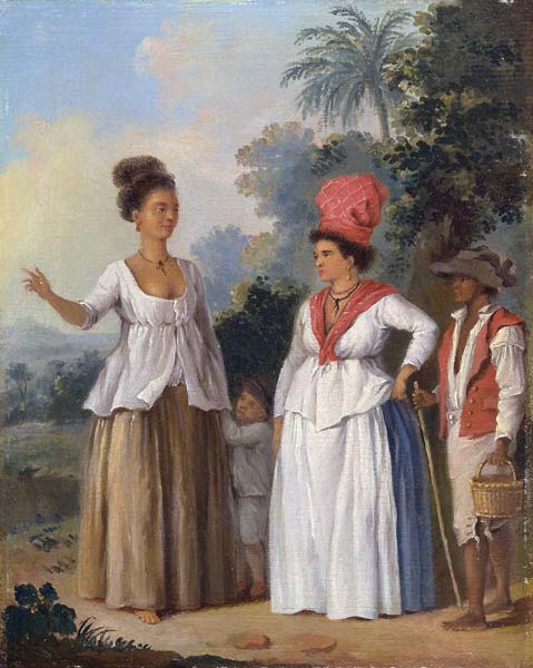 West Indian Women of Color, with a Child and Black Servant - Click Image to Close