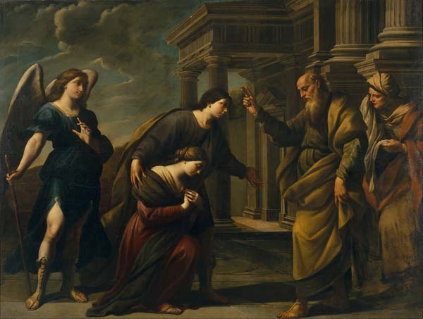 Raguel's Blessing of her Daughter Sarah before Leaving Ecbatana - Click Image to Close