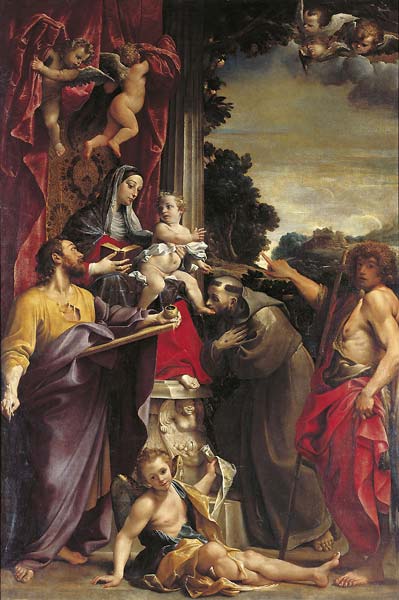 Madonna Enthroned with Saint Matthew 1588 - Click Image to Close