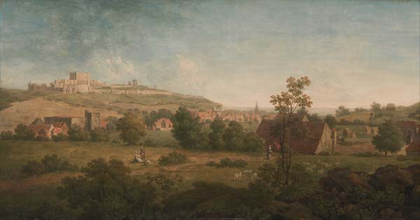 Landscape, with Dover Castle in the Distance - Click Image to Close
